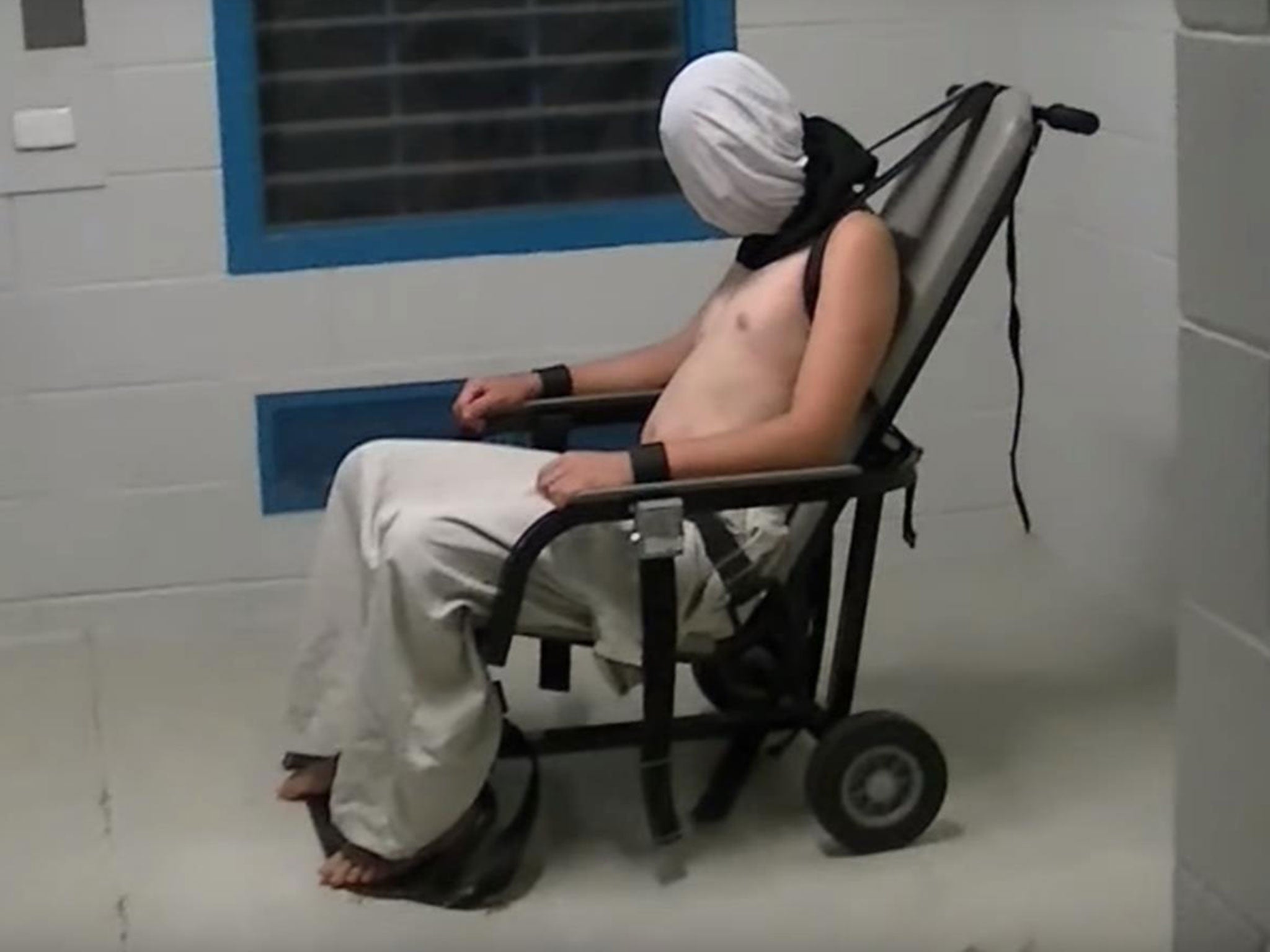 Footage obtained by the ABC's Four Corners programme showed a teenager being hooded and shackled to a restraint chair.