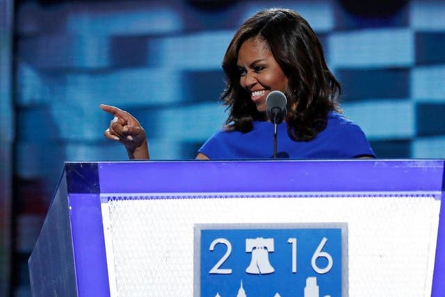 US first lady Michelle Obama speaks at the Democratic National Convention in Philadelphia, Pennsylvania, US, 25 July, 2016