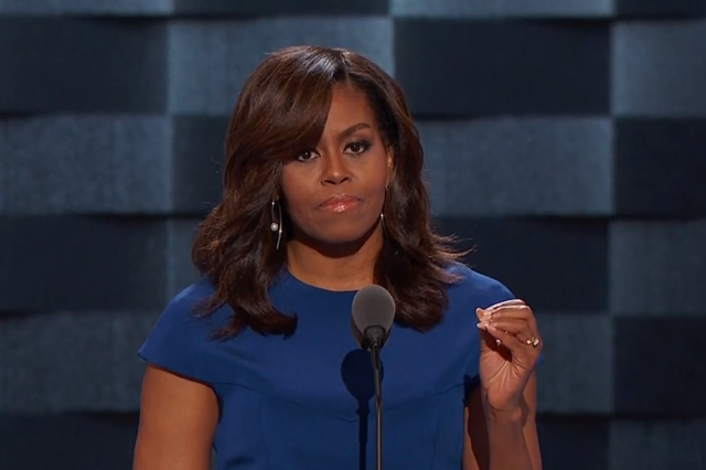 Michelle Obama delivers an authoritative speech at the Democratic National Convention