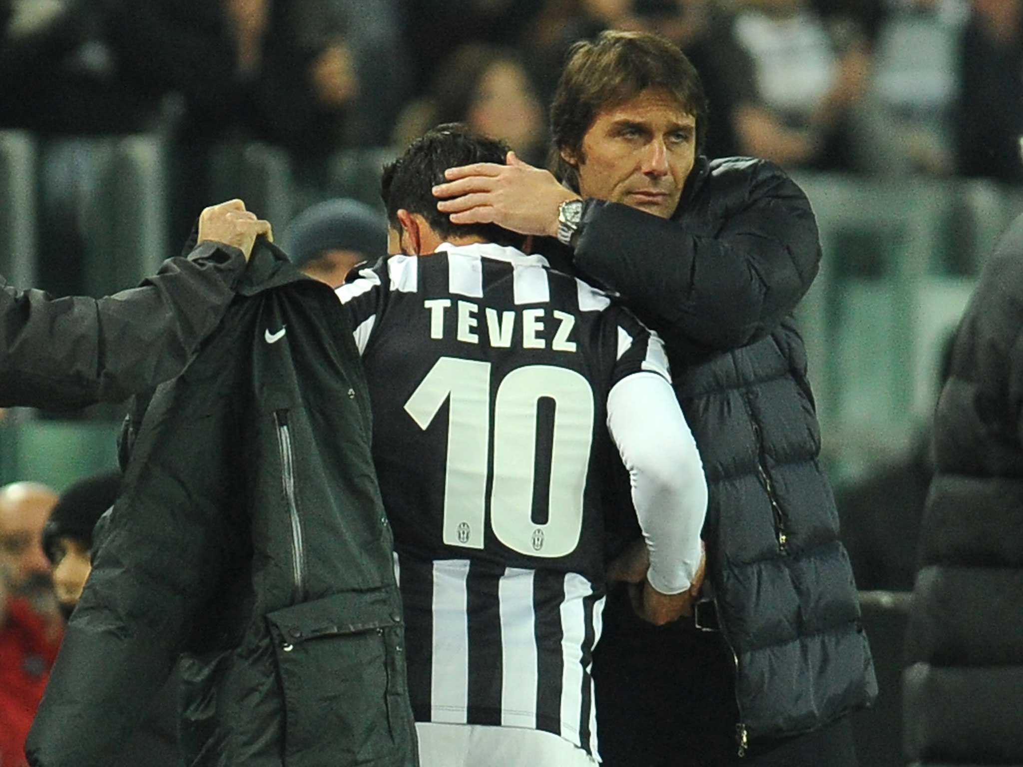 Antonio Conte worked with Carlos Tevez at Juventus