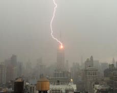 Lightning strikes Empire State Building amid severe storms