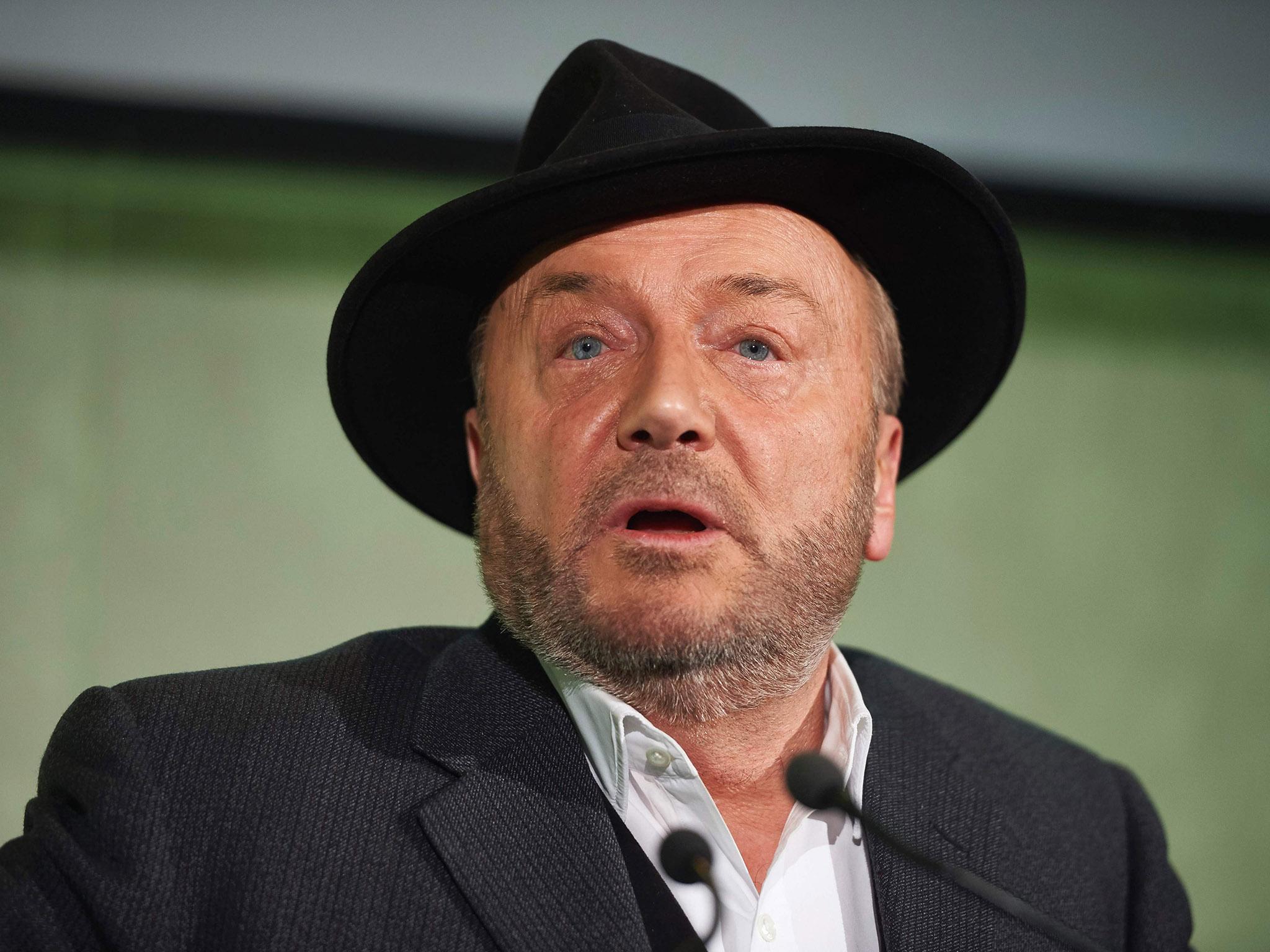 George Galloway said he was feeling unwell after having the substance thrown over him