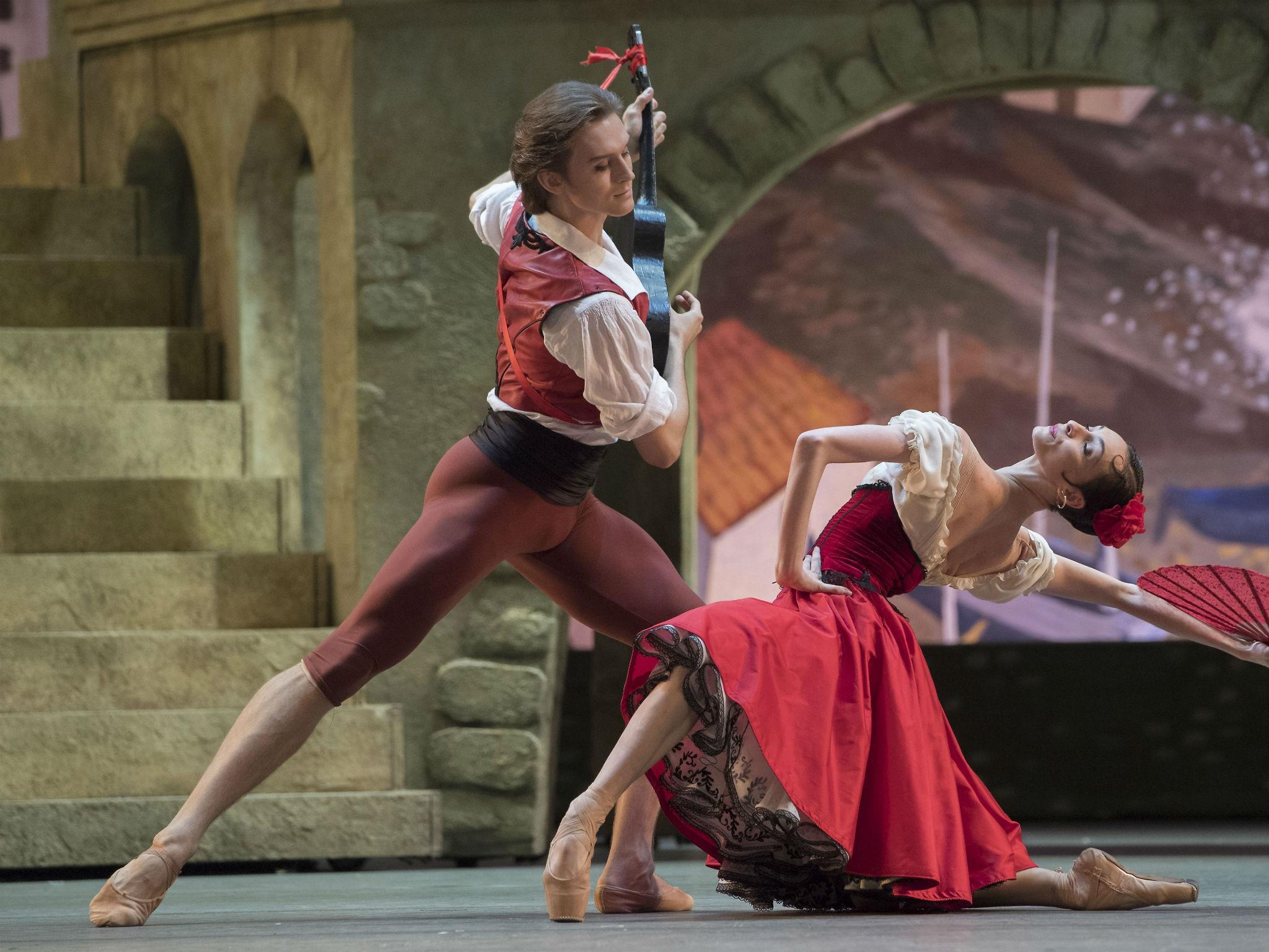 Olga Smirnova and Denis Rodkin of the Bolshoi Ballet dance 'Don Quixote' at the Royal Opera House, London