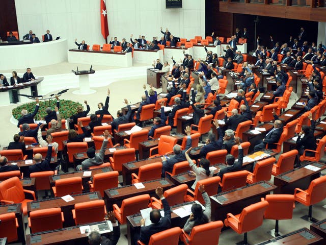 Turkish deputies convene at the parliament in Ankara