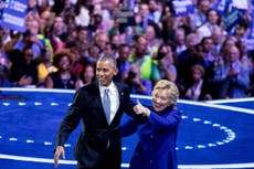 DNC 2016: Hillary Clinton thrills and stuns crowd by joining Barack Obama on stage