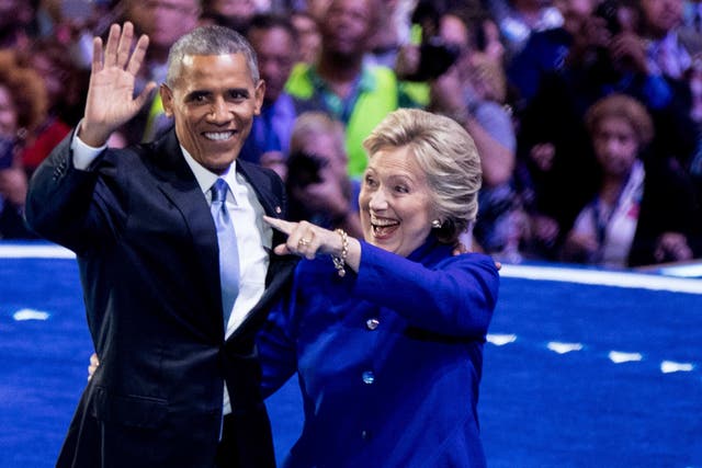 President Barack Obama and Democratic presidential candidate Hillary Clinton