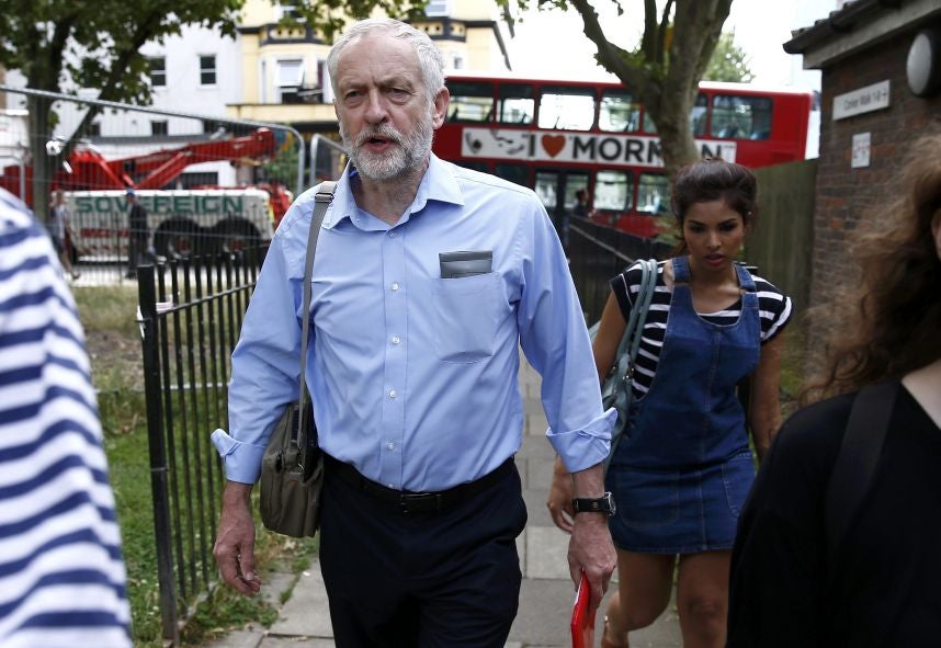 Jeremy Corbyn walks near his home in London, July 28