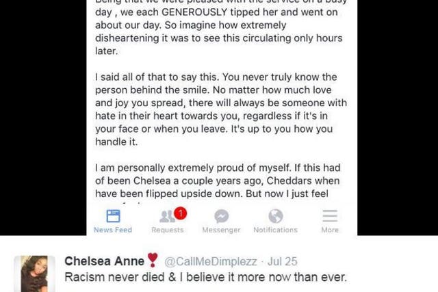 A portion of Chelsea Mayes’ Facebook post