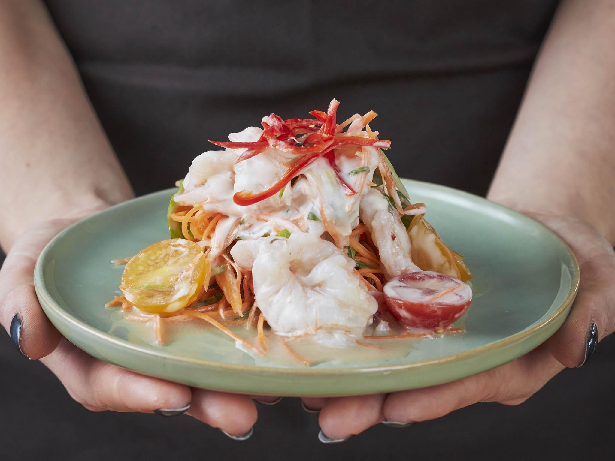 &#13;
Prawn ceviche with ginger, lemongrass, coriander and lime &#13;