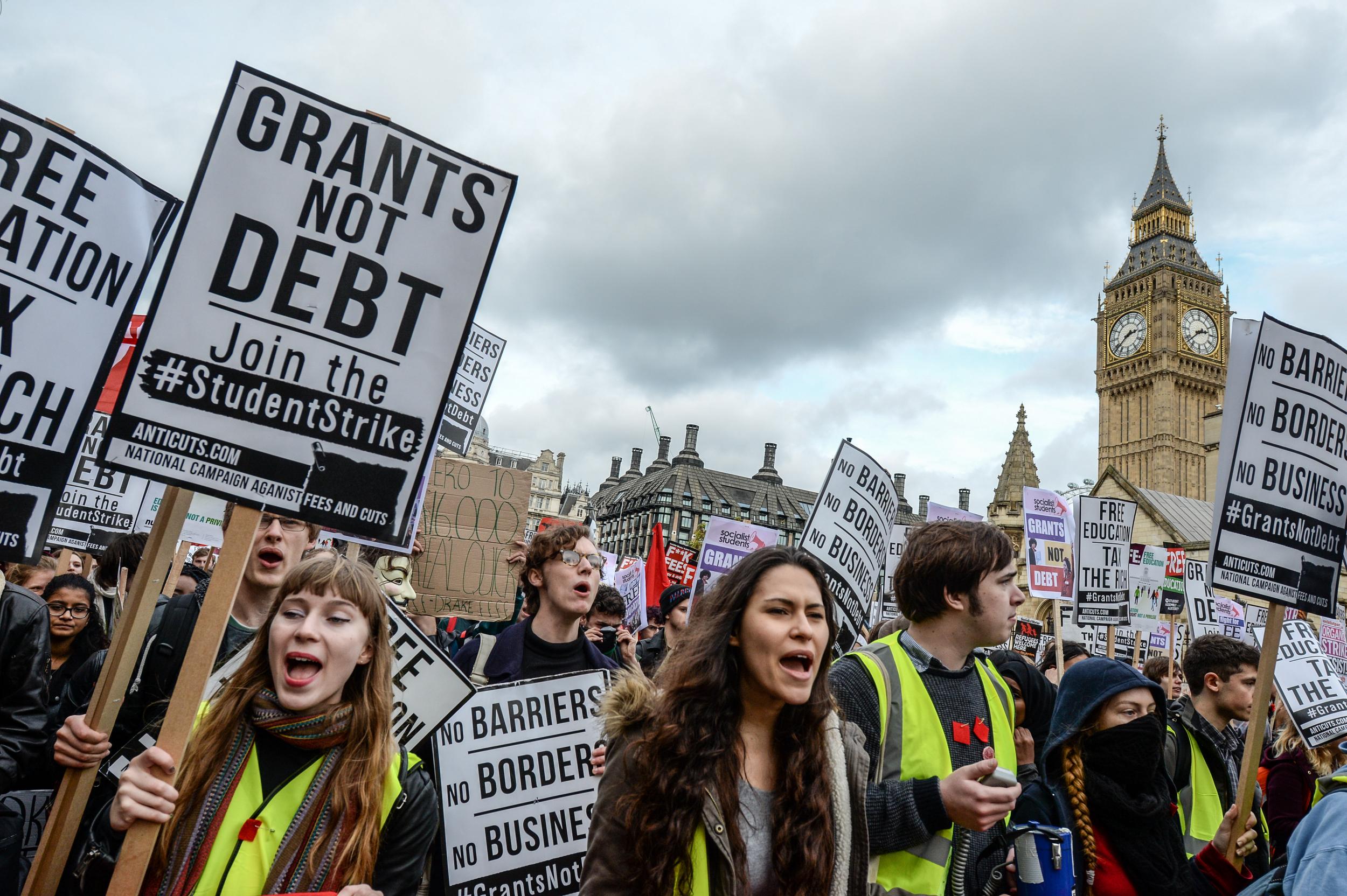 Students have staged several protest marches against the rising cost of university fees in recent years