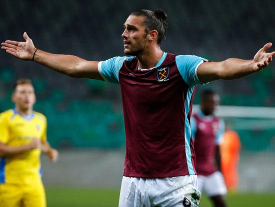 Andy Carroll and West Ham enjoyed little joy in Slovenia on Thursday night (Getty)