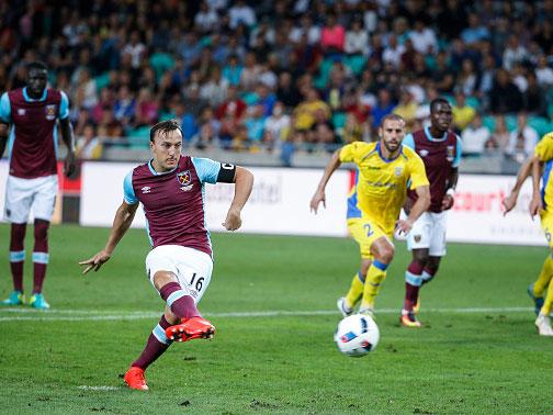 Mark Noble levelled for West Ham with his own penalty in the opening twenty minutes (Getty)