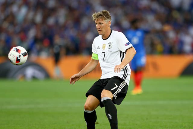 Bastian Schweinsteiger in action for Germany at Euro 2016