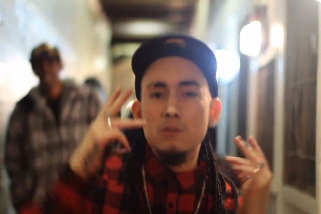 Daniel Rodriguez, also known as Grymey D, in one of his music videos