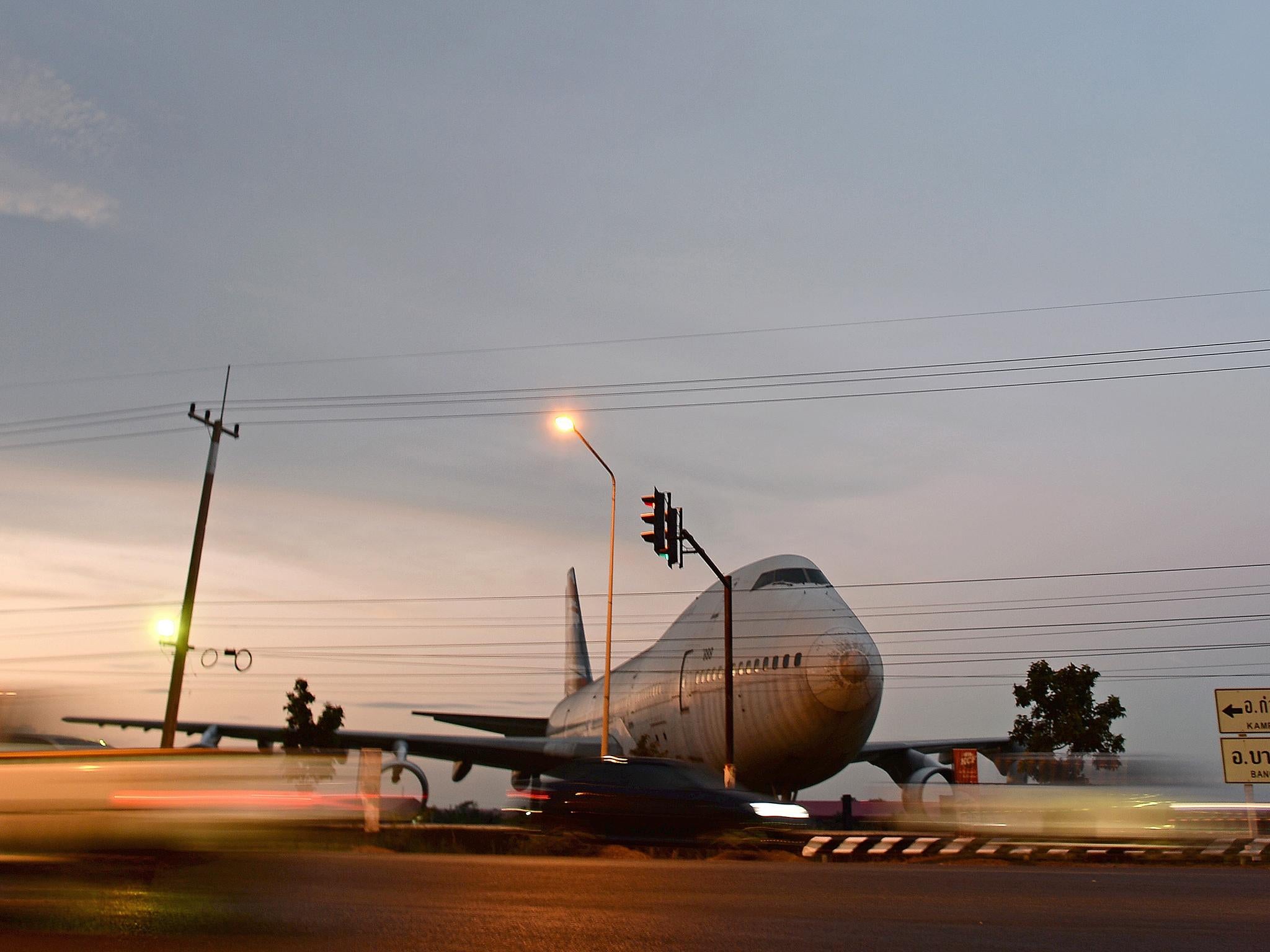 A decommissioned Boeing 747 in Nakhon Pathom province, west of Bangkok, Thailand