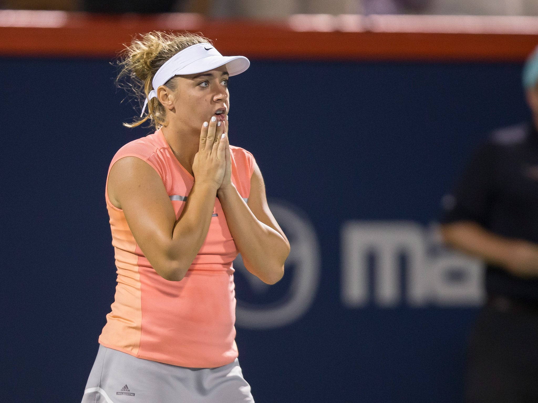 Kristina Kucova reacts to beating Konta in the Rogers Cup quarter-final