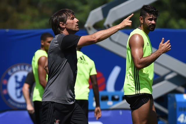 Antonio Conte lead Chelsea through a training session during their pre-season tour of the United States