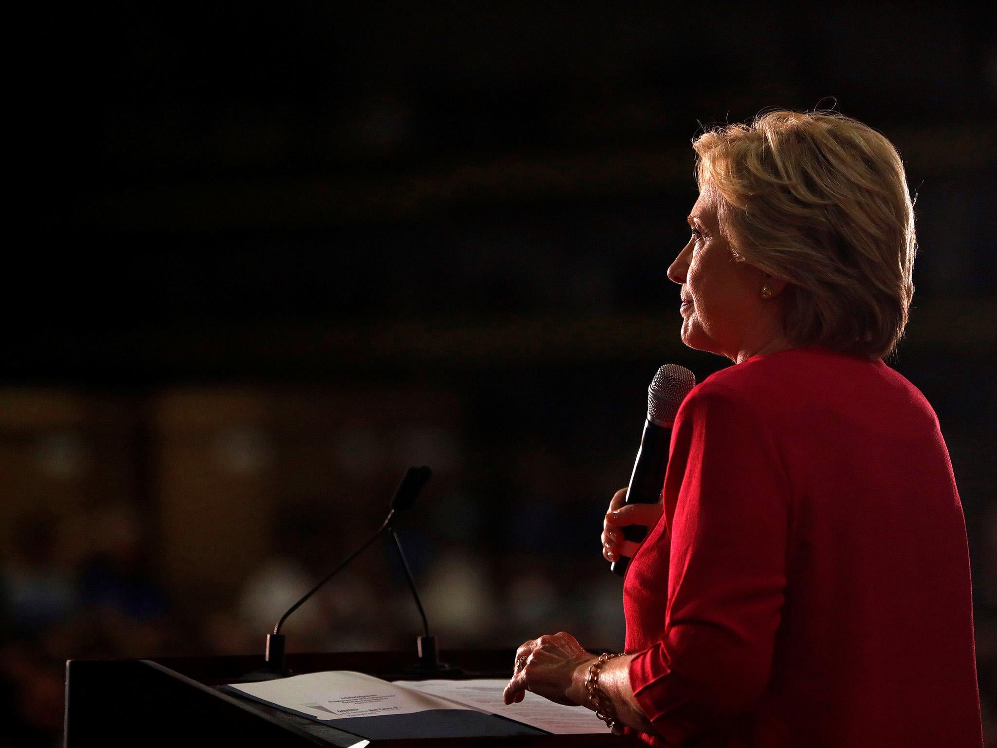 Hillary Clinton speaks at K'NEX in Hatfield, Pennsylvania