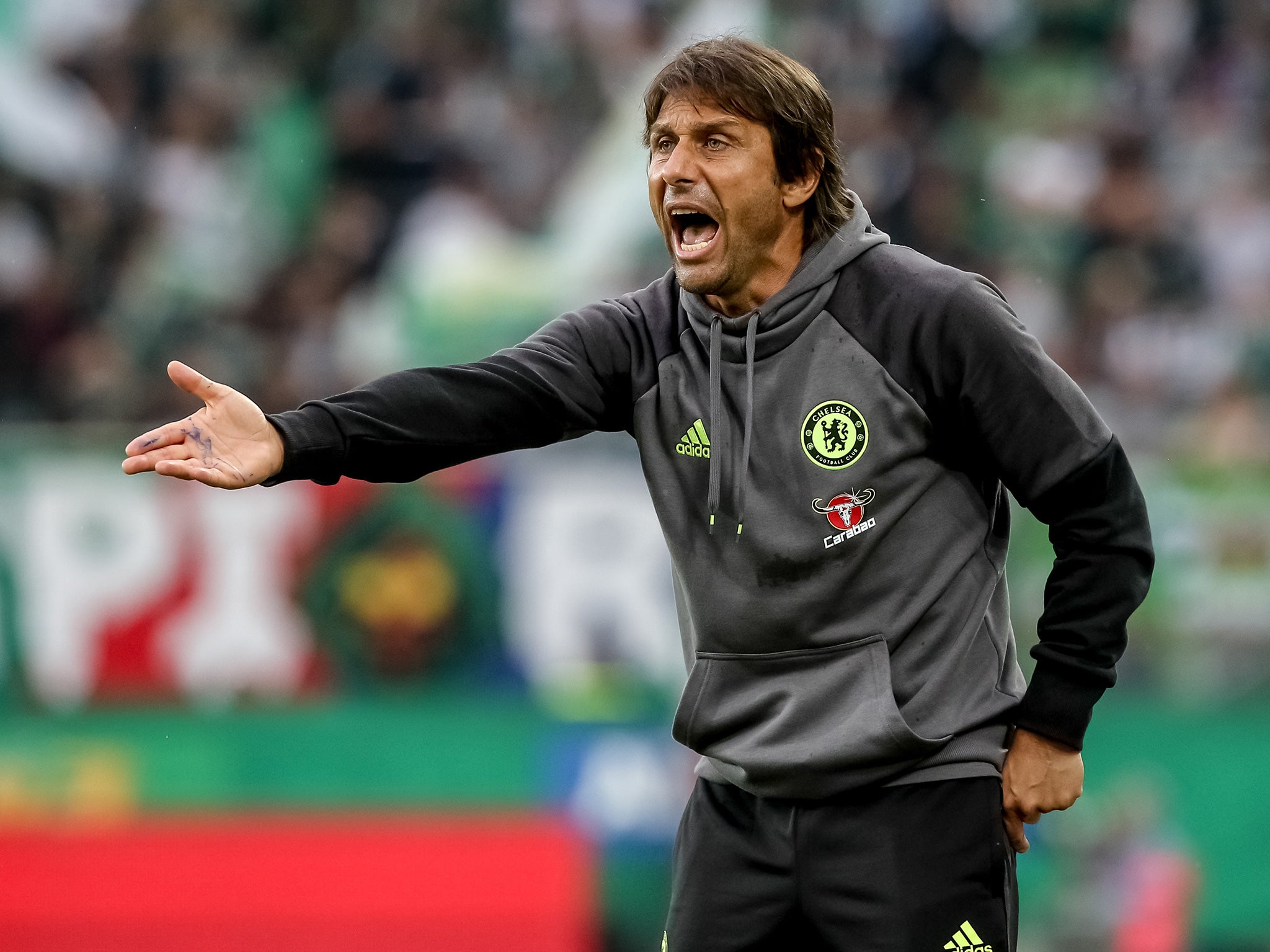Antonio Conte manages from the sideline