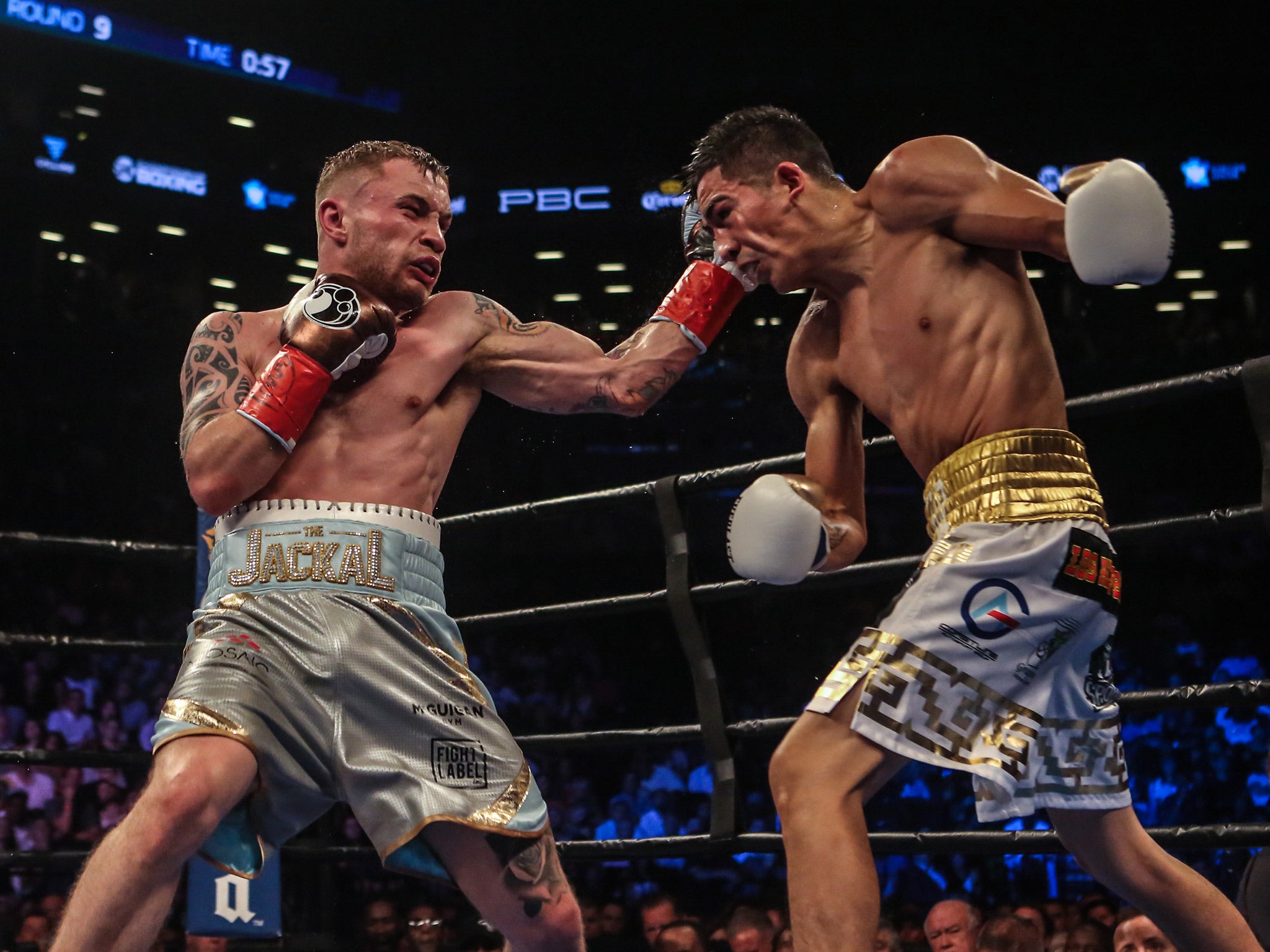 Frampton enjoyed a ferocious support inside the Barclays Centre in Brooklyn