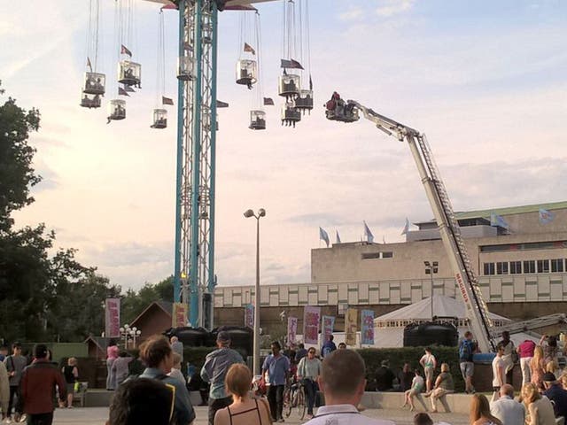 Nineteen people being rescued from a fairground ride on the Southbank in central London