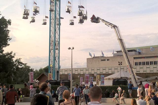 Nineteen people being rescued from a fairground ride on the Southbank in central London