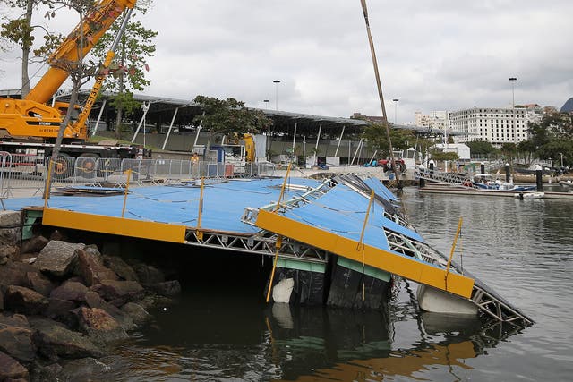 The main ramp of the sailing venue is expected to be repaired before the opening ceremony on Friday
