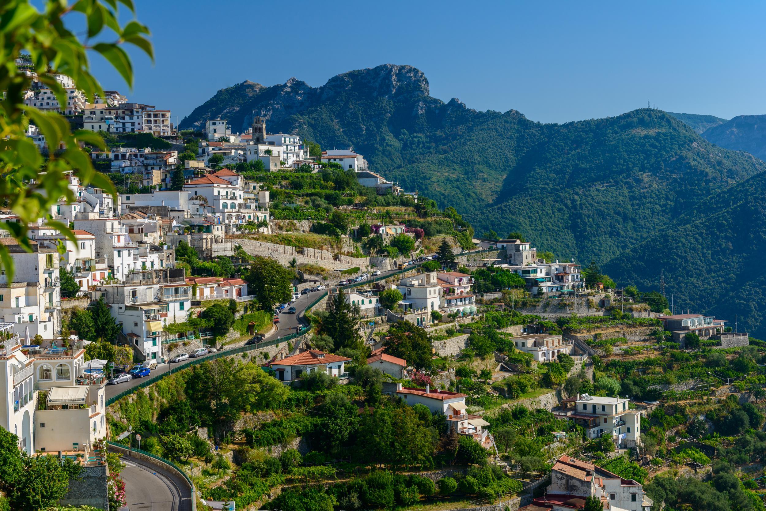 The scenic agricultural terraces surrounding Ravello