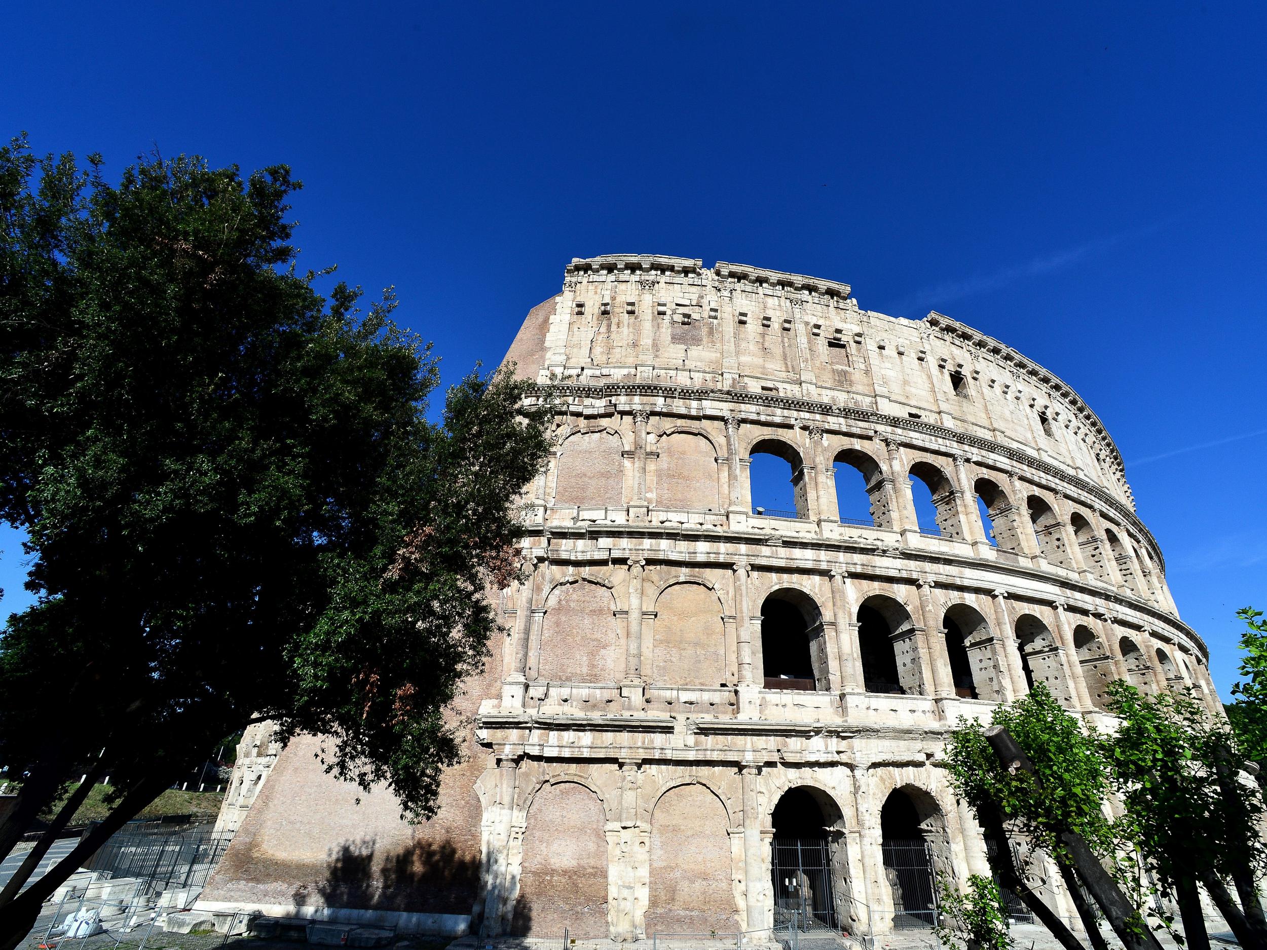 A general view of the ancient Colosseum in Rome