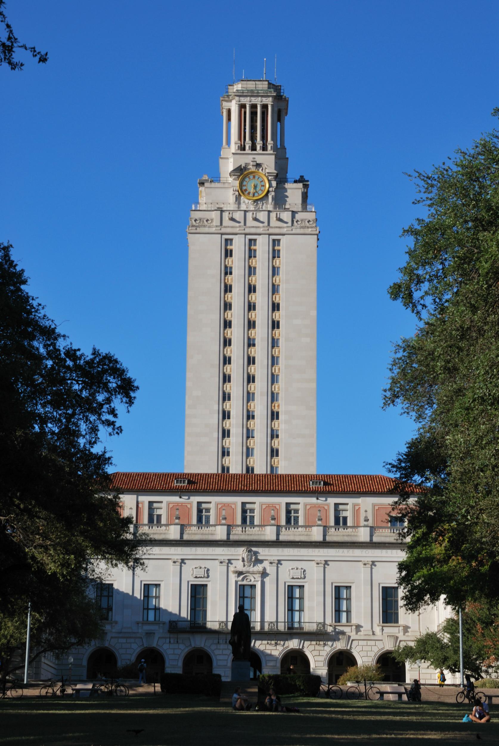 The UT tower at the heart of campus that was commandeered by the 1966 shooter