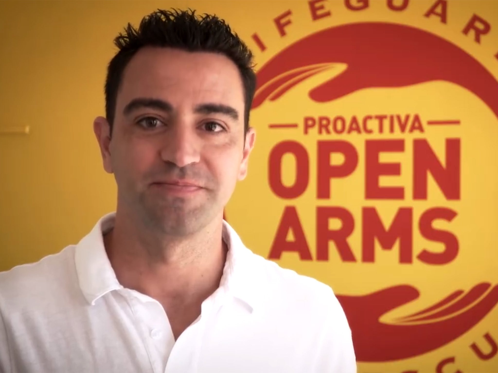 Xavi, speaking in a video message for Proactivia Open Arms