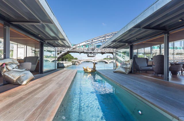 You’ll feel like you’re floating down the river in the Off Paris Seine pool