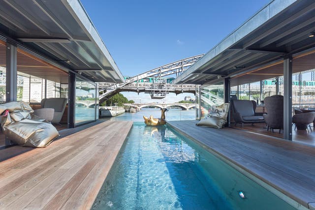You’ll feel like you’re floating down the river in the Off Paris Seine pool