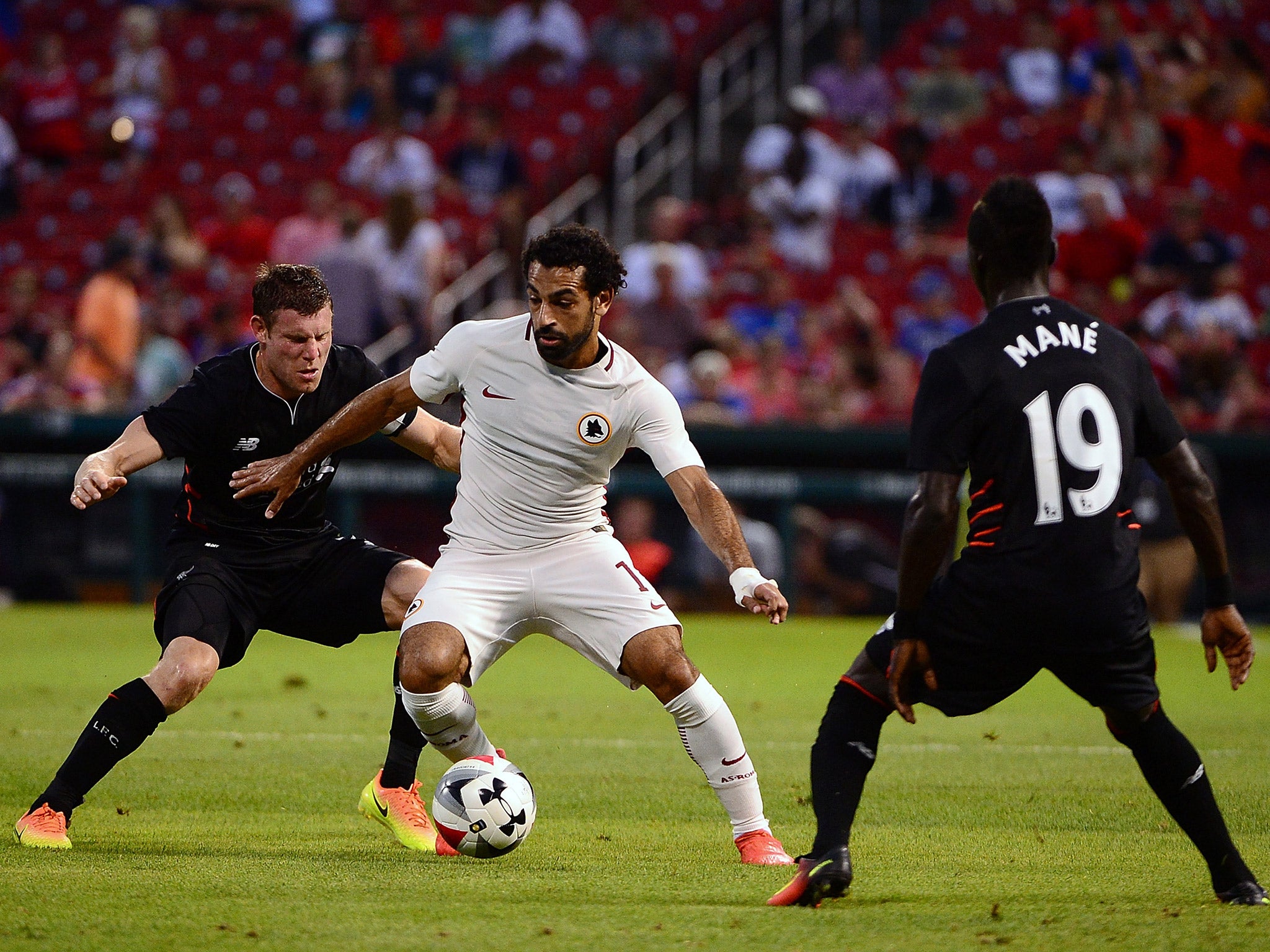 &#13;
Salah in action for Roma &#13;