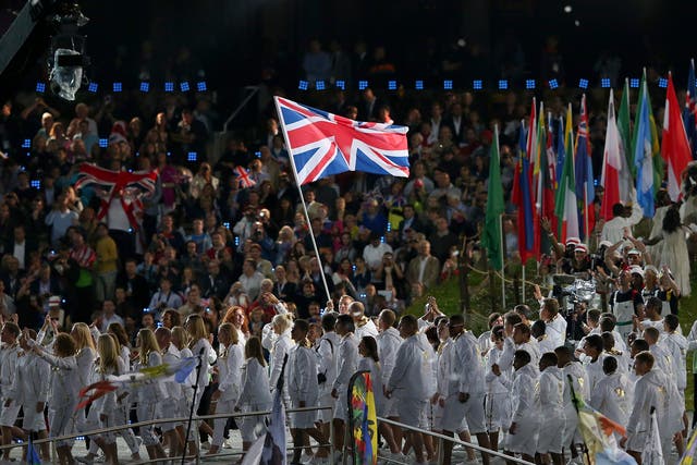 Sir Chris Hoy was chosen to bear the flag at the London 2012 Games
