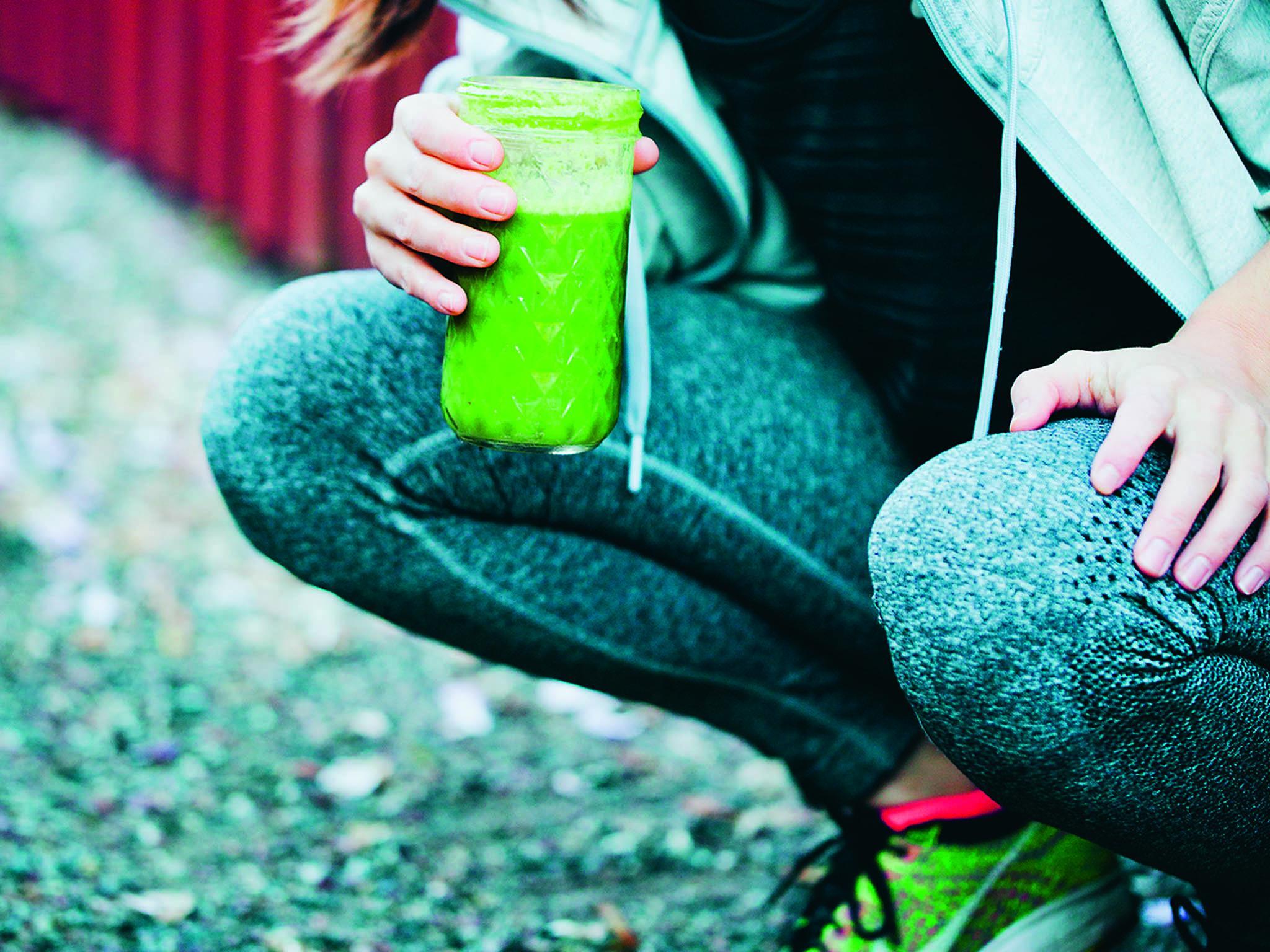 The green rehydration smoothie helps regain electrolytes which are lost when you sweat