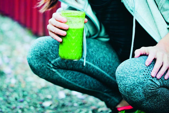 The green rehydration smoothie helps regain electrolytes which are lost when you sweat