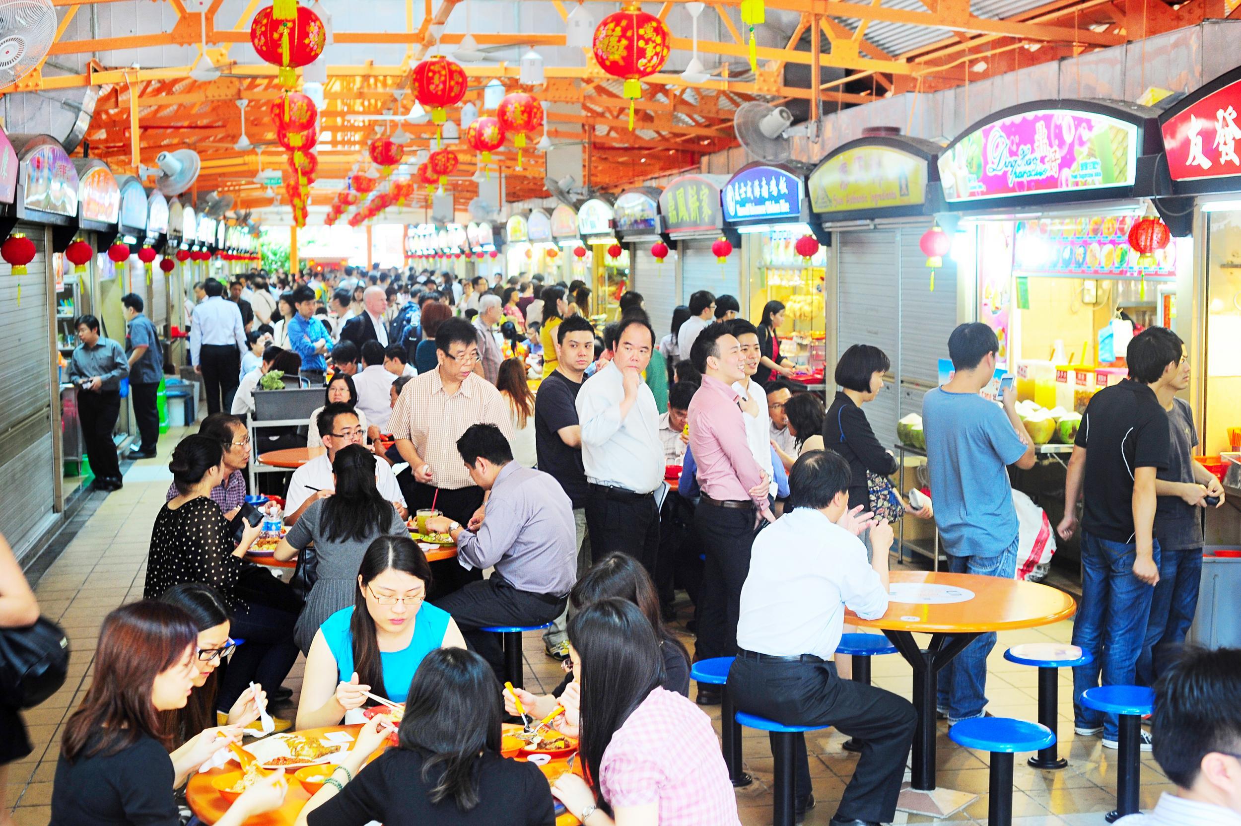 &#13;
Singapore's chaotic hawker centres are atmospheric places to sample the city's street food &#13;