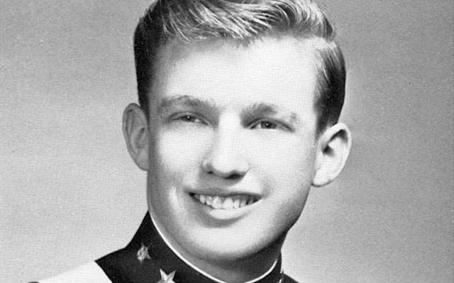 Trump, a cadet captain, in 1964 Military Academy yearbook