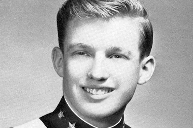 Trump, a cadet captain, in 1964 Military Academy yearbook