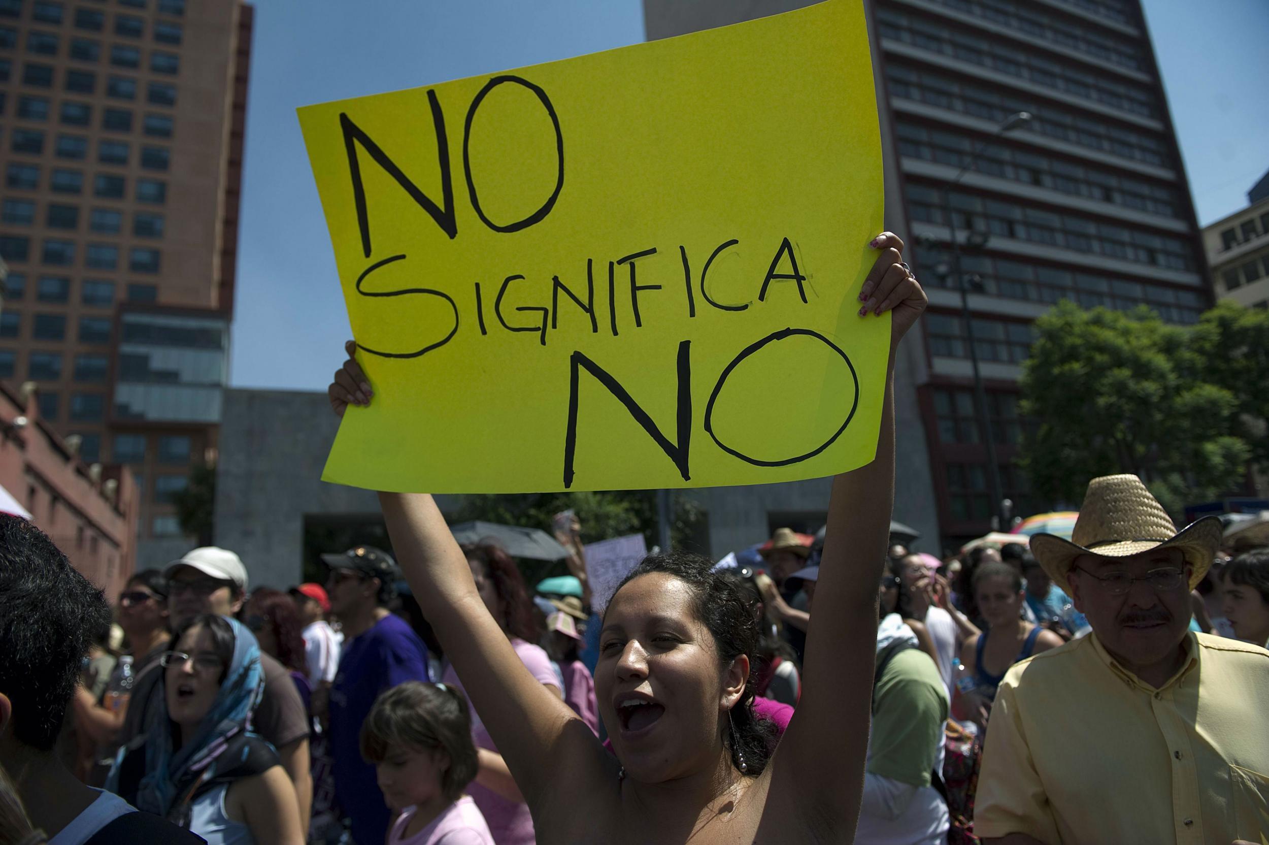 Protesters in Mexico City say 'No means no' when it comes to consent