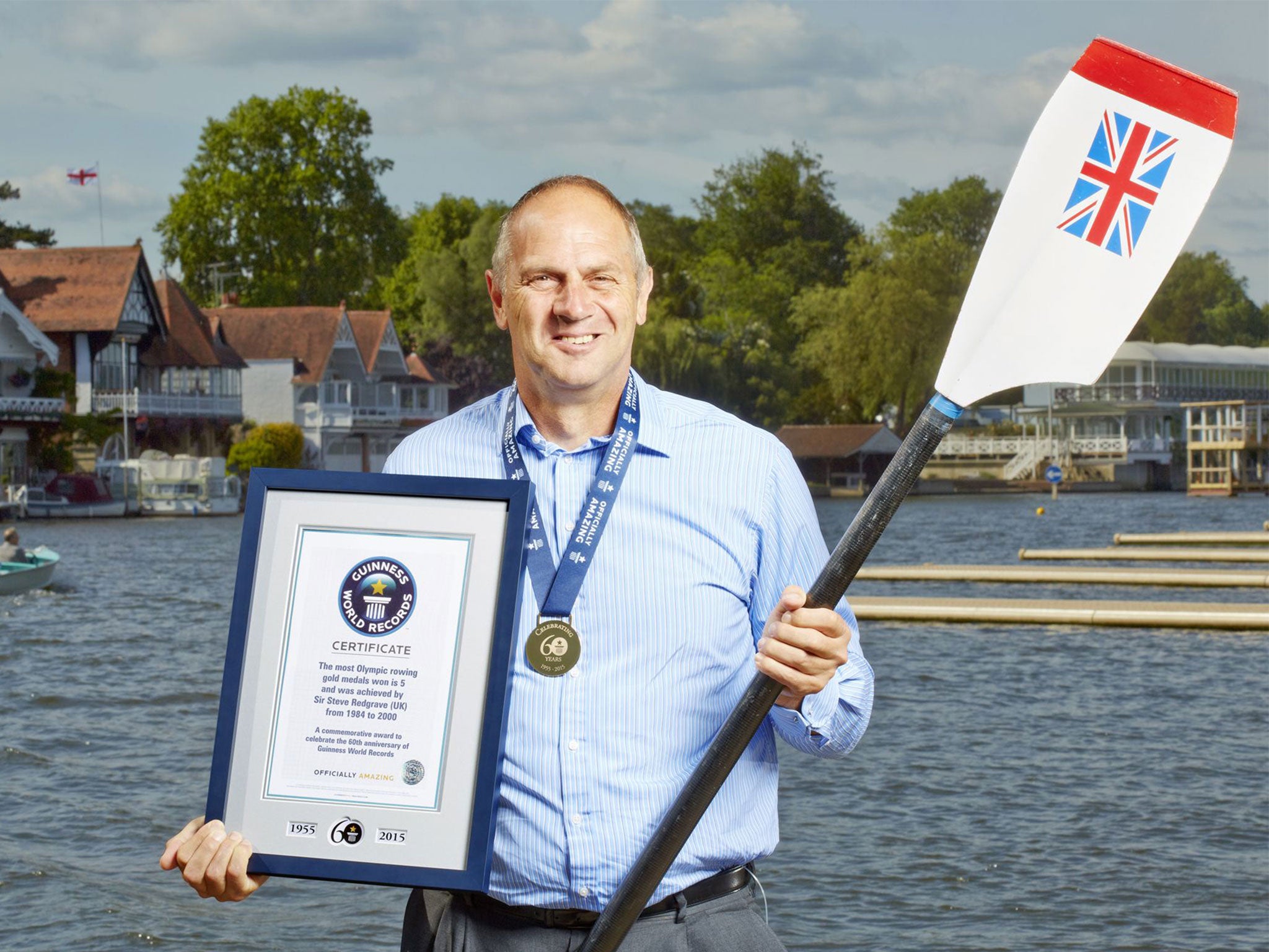 Sir Steve Redgrave, who holds the men's record for Most Olympic Rowing Gold Medals