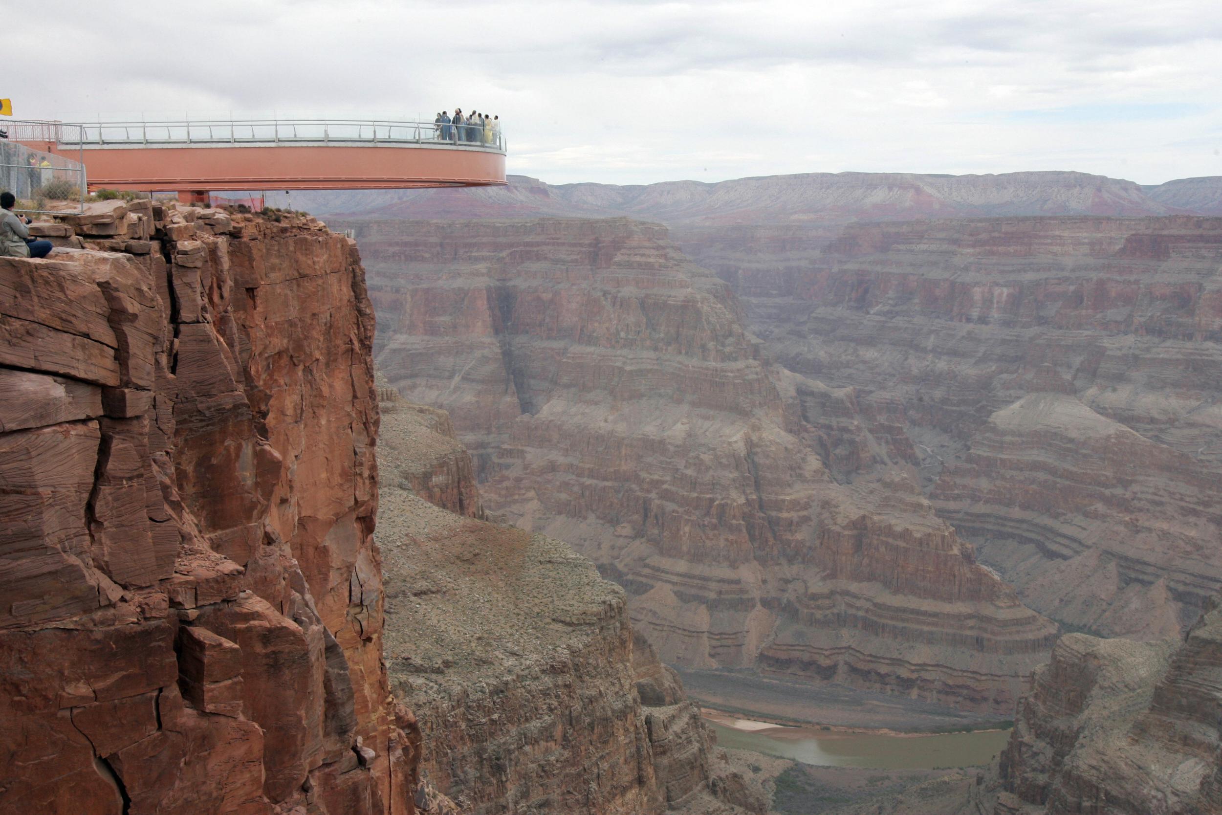 The Grand Canyon Skywalk suspends brave visitors 4,000ft over the Colorado River