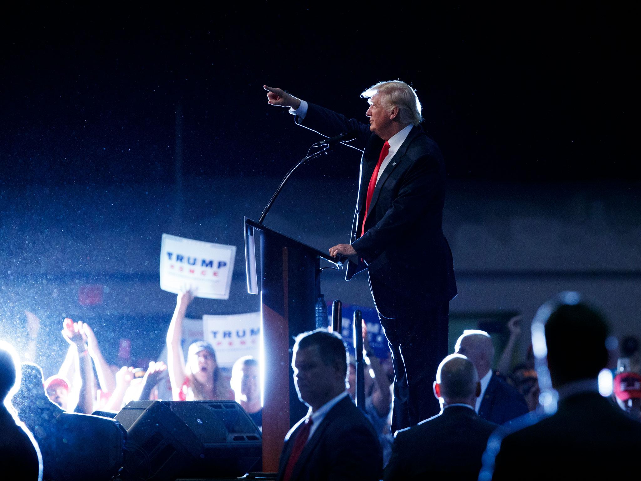 Trump addresses supporters in Daytona Beach, Florida, on Tuesday AP