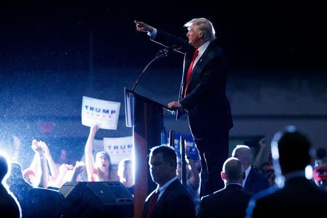 Trump addresses supporters in Daytona Beach, Florida, on Tuesday <em>AP</em>