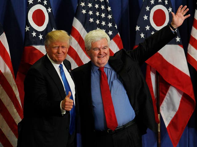Newt Gingrich (right) is informally advising Donald Trump