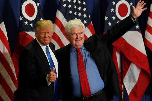 Newt Gingrich (right) is informally advising Donald Trump