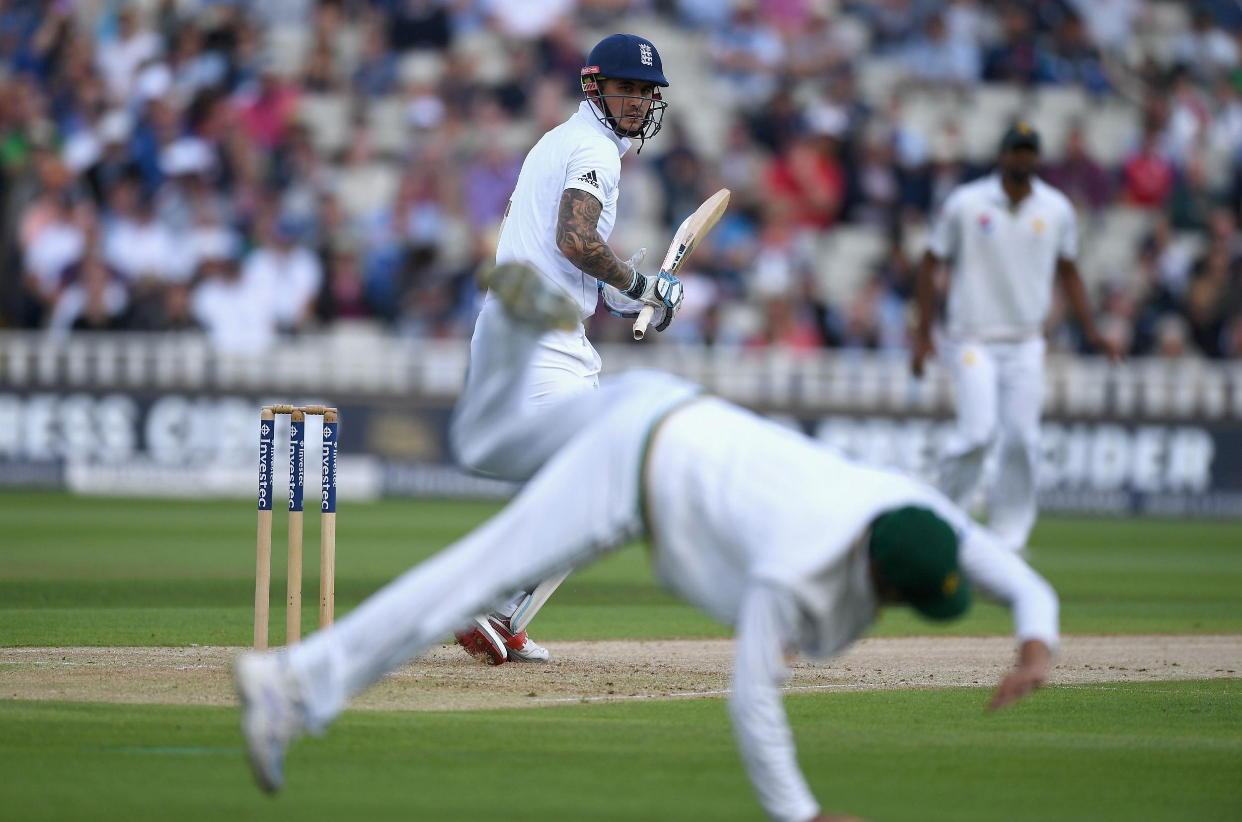 Hales hits past Azhar Ali of Pakistan during day one