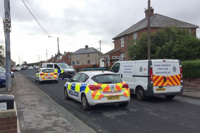 Police at the scene in Kelloe, Co. Durham after a man died in hospital on Wednesday after being stabbed in the chest