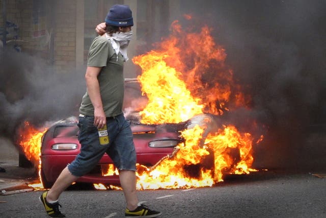 One of the defining images of the 2011 riots shows the carnage in Hackney, London